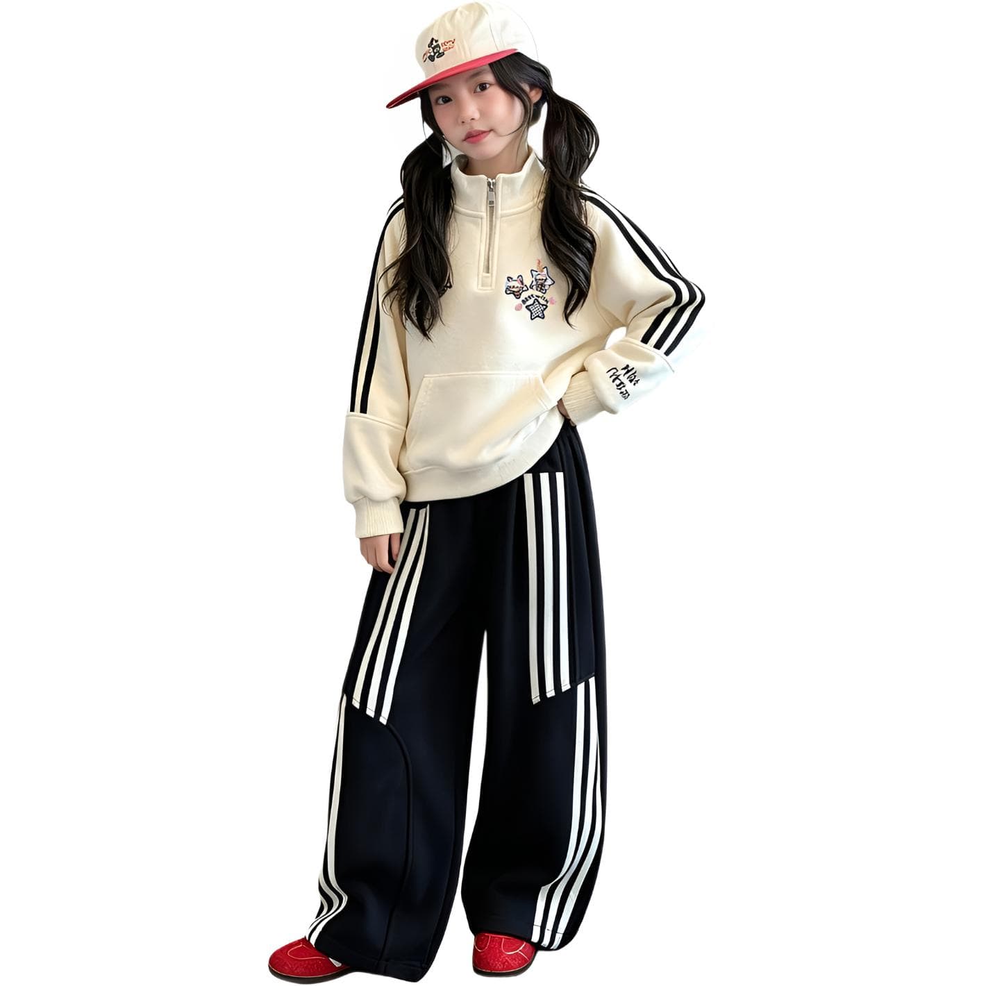 ATONGMU Stripe Свитшот Набор волшебных цветов Kids Повседневные спортивные костюмы Наборы - изображение 1