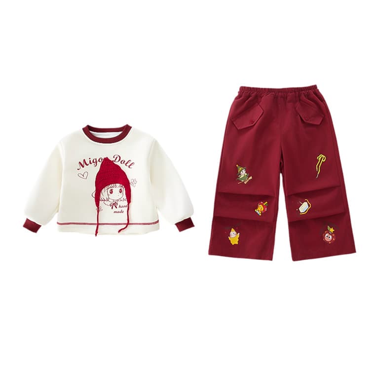 BOBBY ABLEY Бежевый и Бургунди Kids Повседневные Спортивные Костюмы Наборы - изображение 1