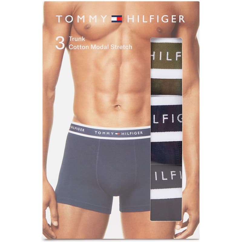Трусы Tommy Hilfiger Черный Темно-синий Оливково-зеленый 0RX Мужские боксер-шорты - изображение 2