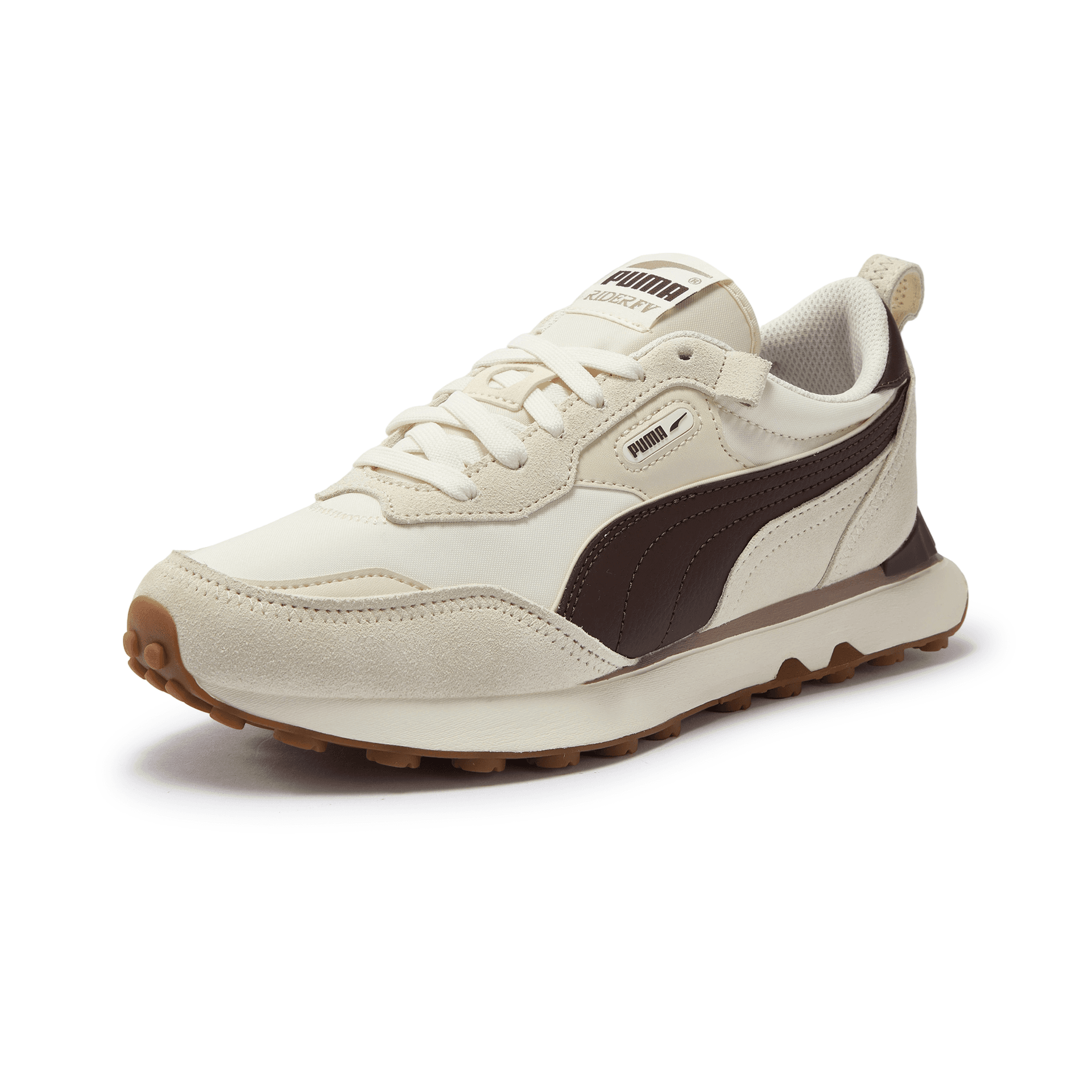 Кроссовки PUMA Rider FV Повседневная обувь Снег Шоколадно-коричневый Теплый белый Унисекс - изображение 8