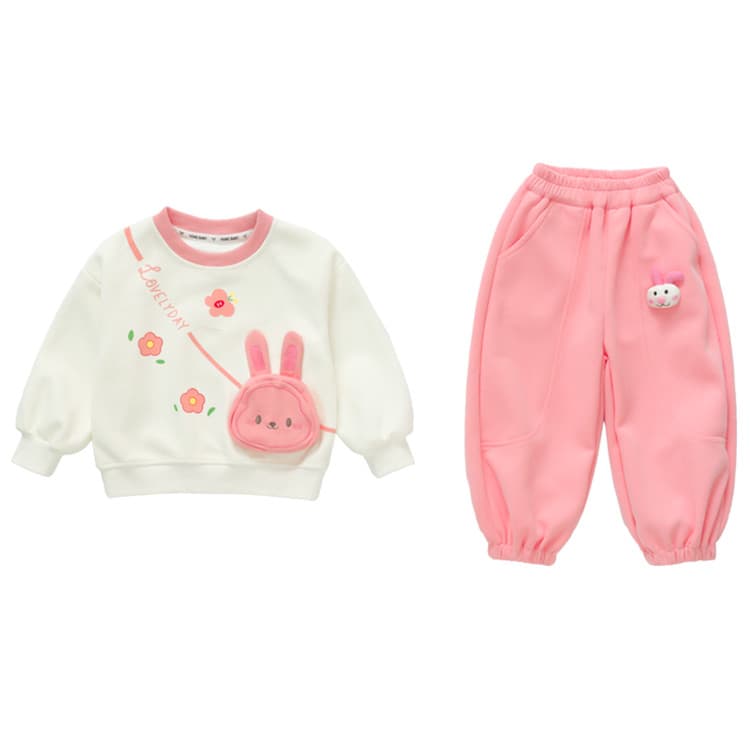 BOBBY ABLEY Бежевый и розовый Kids Повседневные спортивные костюмы Наборы - изображение 1