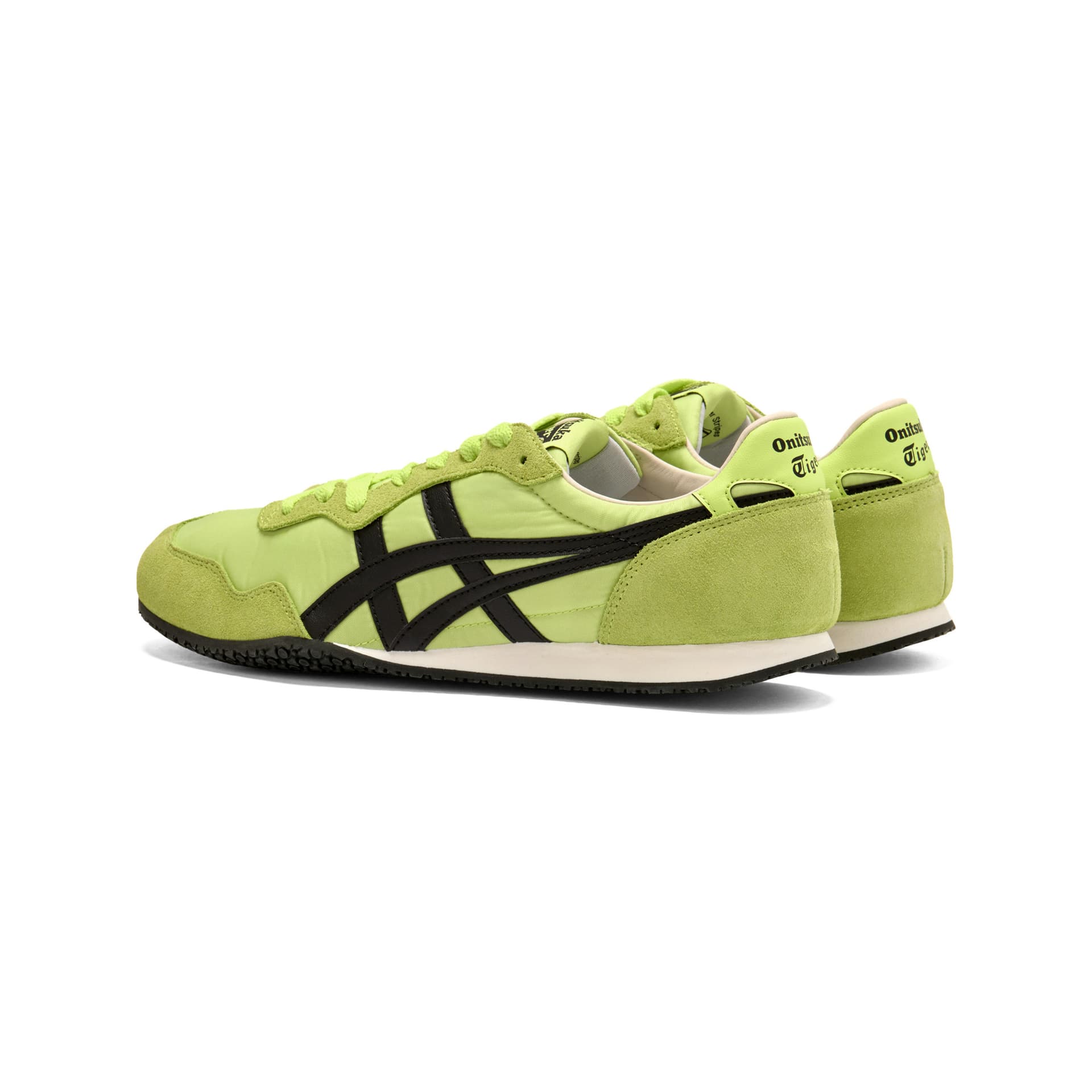 Кроссовки Onitsuka Tiger SERRANO Повседневная обувь Низкий Топ Лаймово-зеленый Черный Унисекс - изображение 4