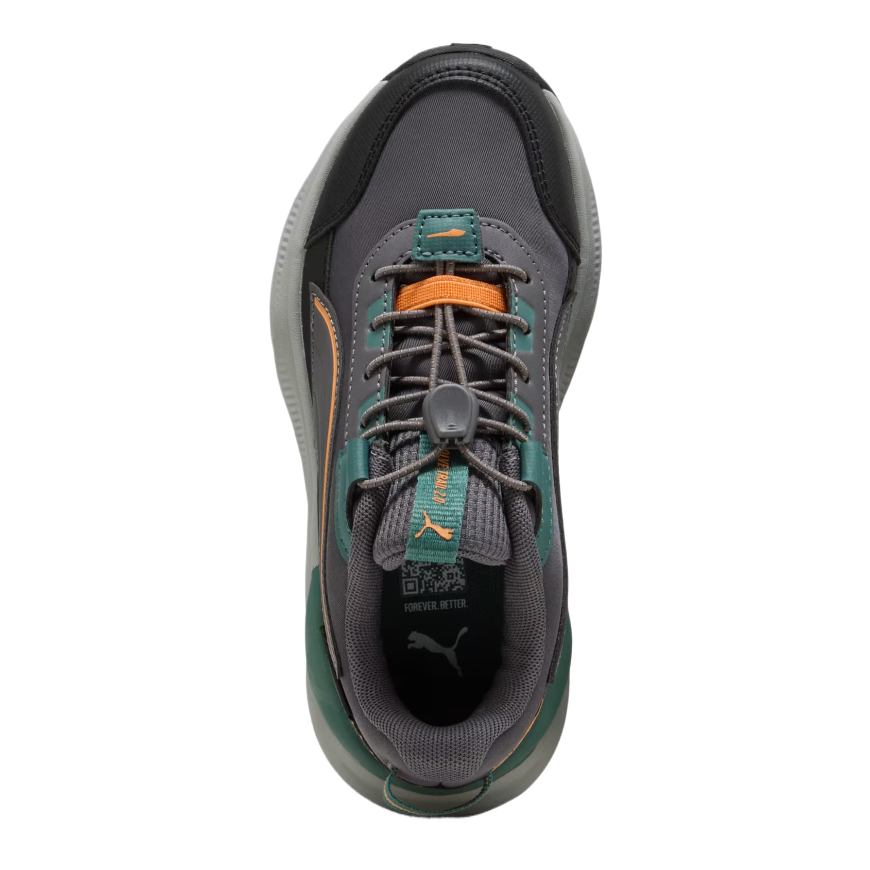 Кроссовки PUMA EVOLVE 2,0 Детские беговые кроссовки Low Топ Настроение Серый Яркий Папайя Ягуар Черный Kids - изображение 3