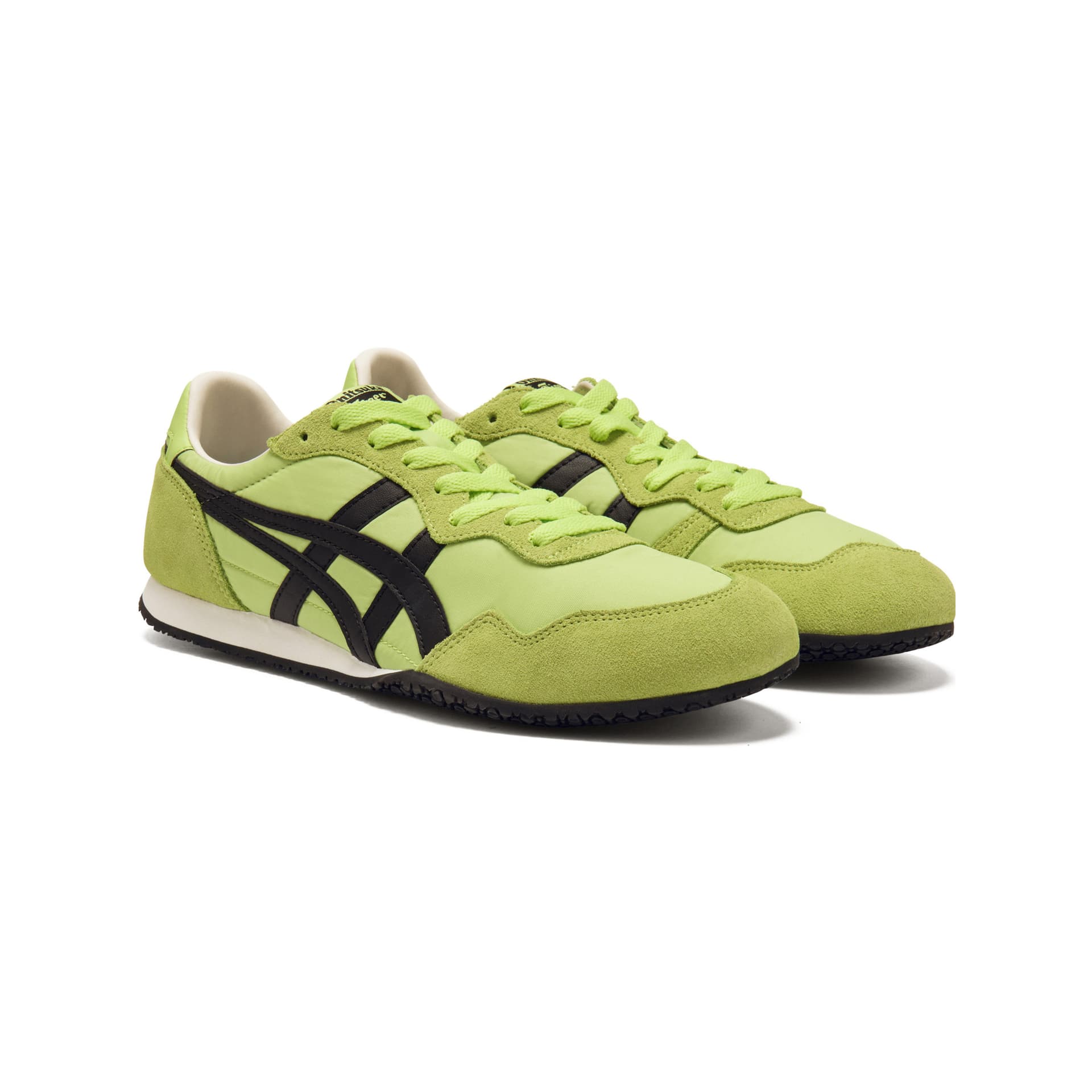 Кроссовки Onitsuka Tiger SERRANO Повседневная обувь Низкий Топ Лаймово-зеленый Черный Унисекс - изображение 3