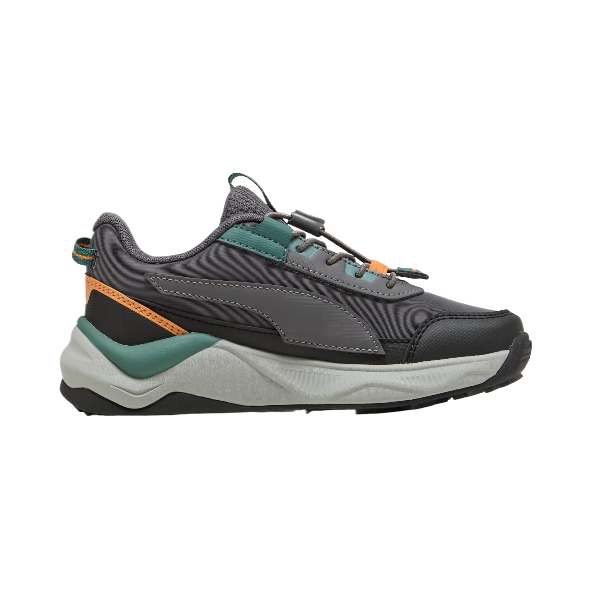 Кроссовки PUMA EVOLVE 2,0 Детские беговые кроссовки Low Топ Настроение Серый Яркий Папайя Ягуар Черный Kids - изображение 2