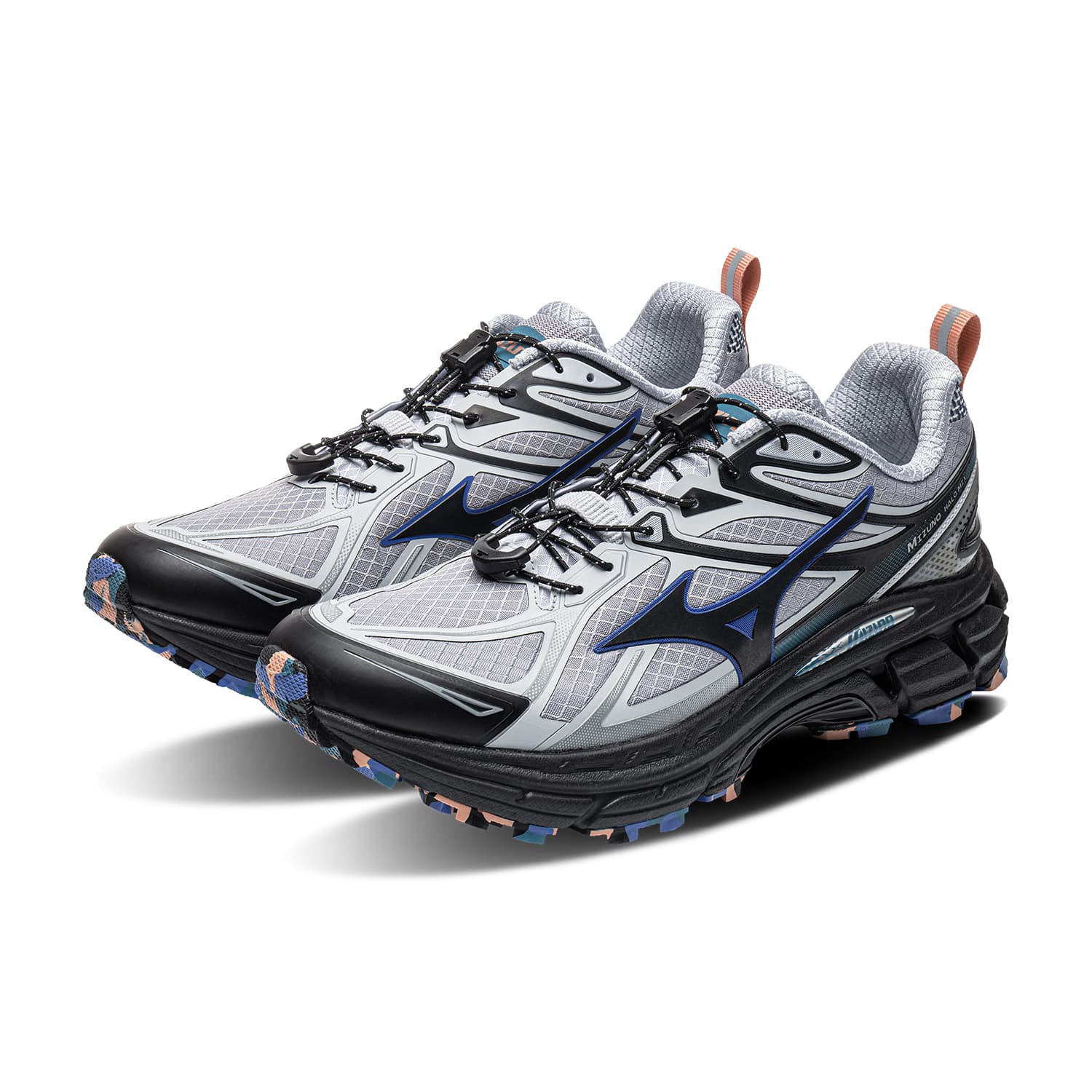 Кроссовки для бега Кроссовки для бега Mizuno Halo Mix Low Top Wind Direction Серый Воздушный Синий Унисекс - изображение 4