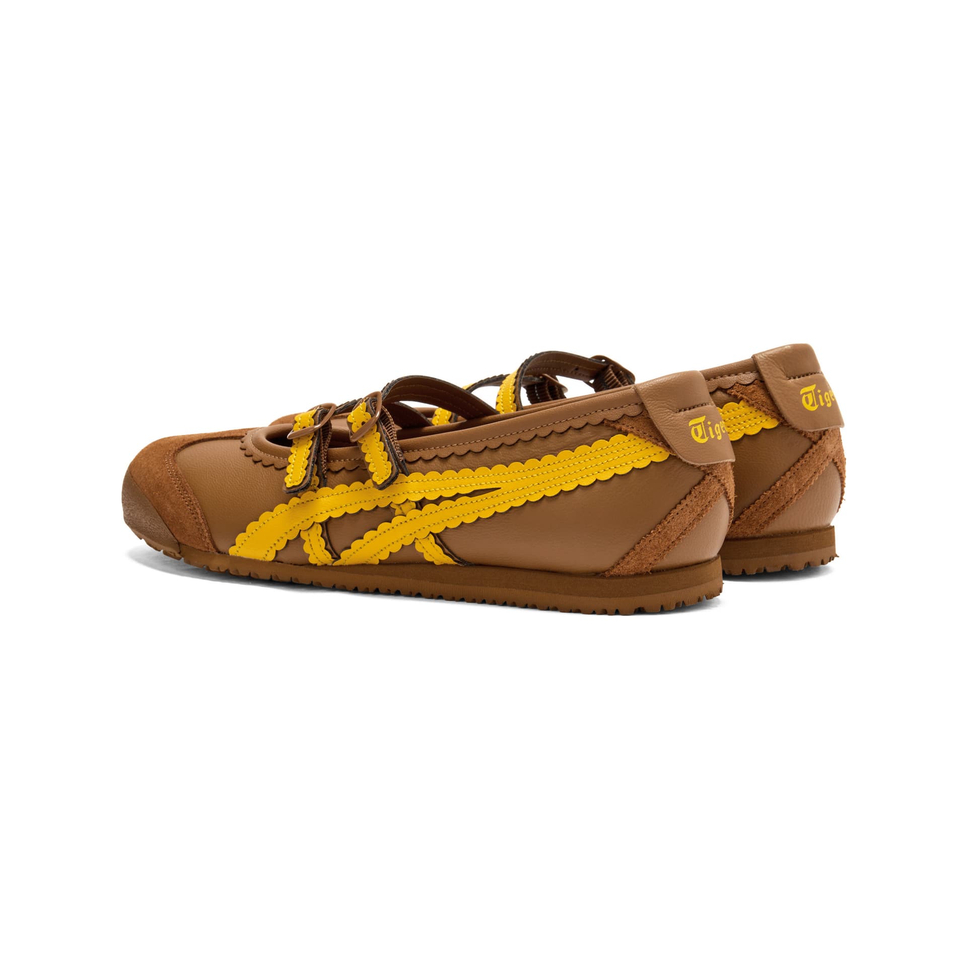 Onitsuka Tiger MEXICO 66 TGRS Туфли Мэри Джейн Низкие Топ Коричневый Желтый Унисекс - изображение 4
