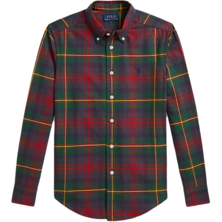 Polo Ralph Lauren Green Red Multicolor Kids Casual Shirts Polo Ralph Lauren Зеленый Красный Многоцветный Детский Повседневный Рубашки - изображение 1
