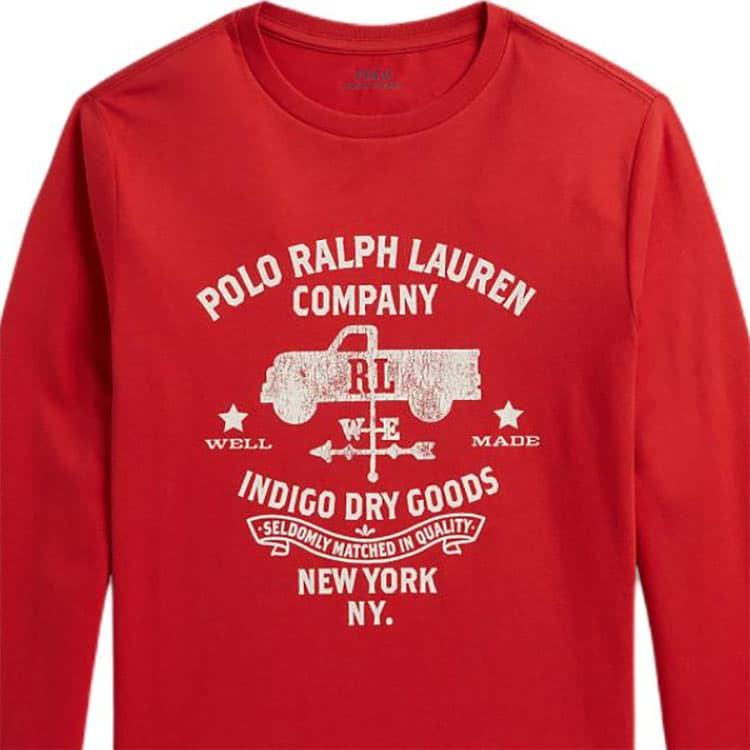 Футболка Polo Ralph Lauren Postal Красный Kids T-рубашки - изображение 3