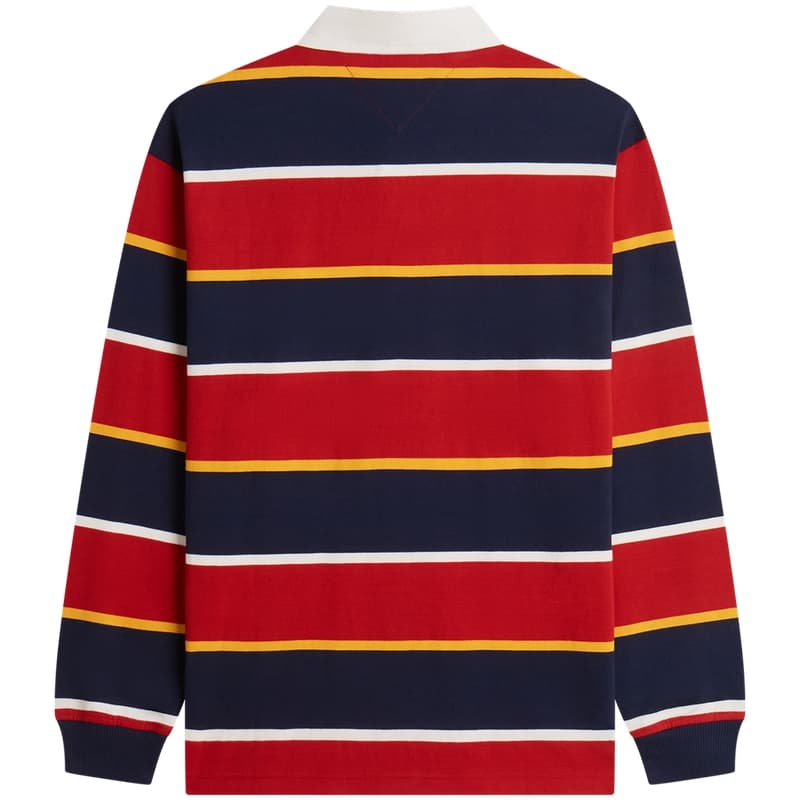 Поло Tommy Hilfiger Темно-синий Красный Полосатый XMA Мужская Рубашка-Поло - изображение 2