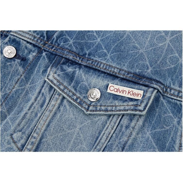 Джинсовая куртка Calvin Klein EQC Джинсовый Синий Мужской Джинсовый Куртка - изображение 3