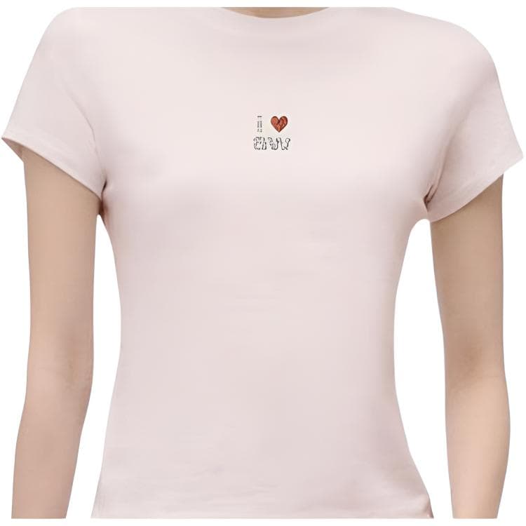 Футболка Alexander Wang Chinese Valentine's Day Светло-розовые Женские T-рубашки - изображение 2