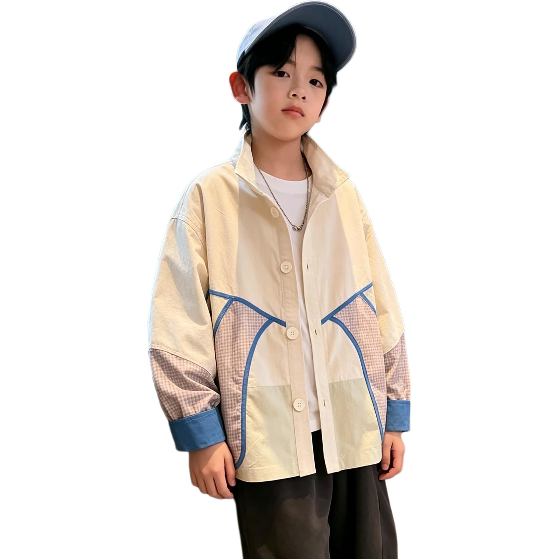 BOBBY ABLEY Абрикос и В клетку Синий Edge Kids Tops - изображение 1