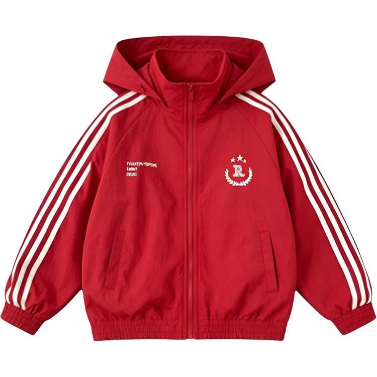 SHIBU HYNN25357 Красный Боковая сторона Полосы Пальто Красный Kids Туристическая одежда - изображение 1