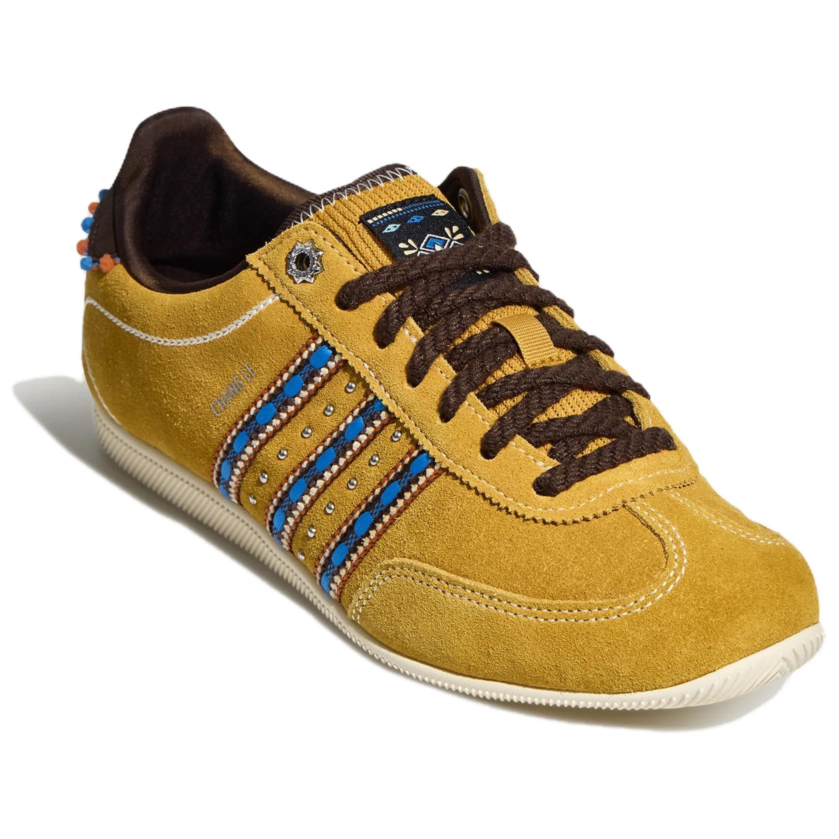 Кроссовки Adidas Originals CHANGLE Кеды немецкой армии (GAT) Низкий Топ Победа Золото Темно-коричневый Теплый оранжевый Женские - изображение 3