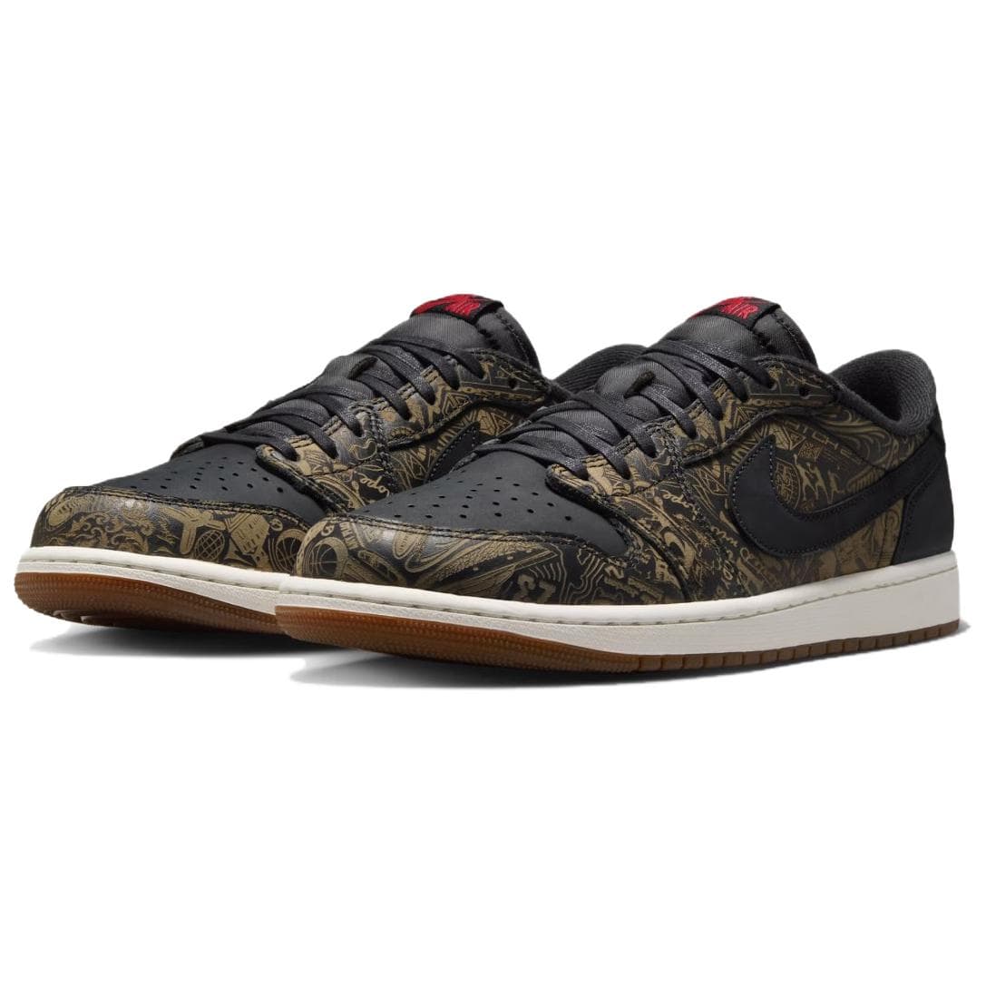 Ретро баскетбольные кроссовки Jordan Air Jordan 1 Low Топ Ретро-баскетбольные кроссовки Мужской Черно-красный - изображение 3