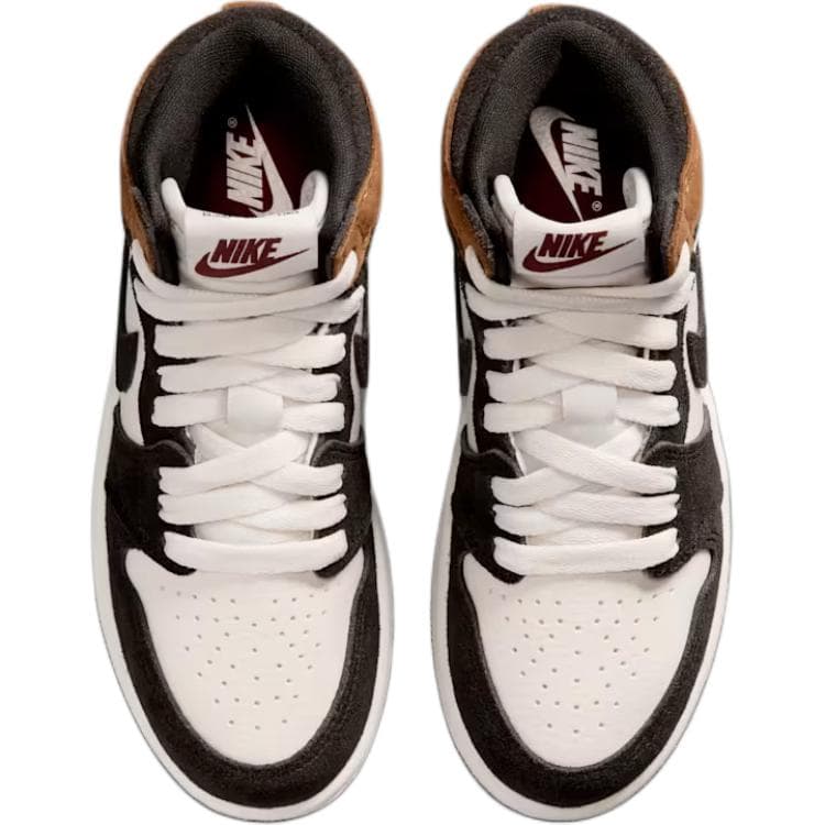 Кроссовки для баскетбола Jordan Air Jordan 1 Дышащие Высокие Детские Баскетбольные Кроссовки Тень Коричневый Детские Возраст 3-7 Лет - изображение 4