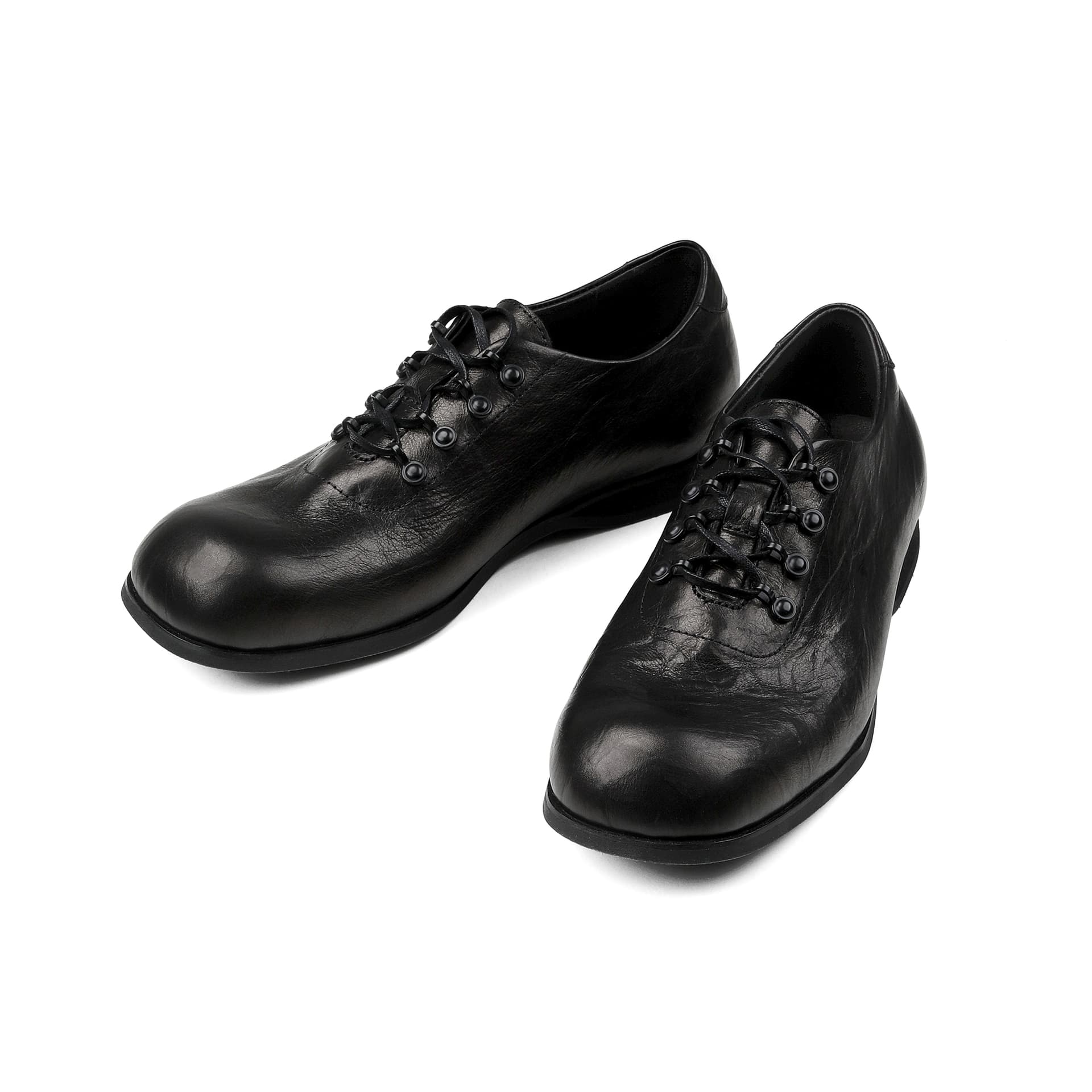 HANQIAORIJI Black Blood Collection Повседневные кожаные туфли Low Топ Черный Унисекс - изображение 3