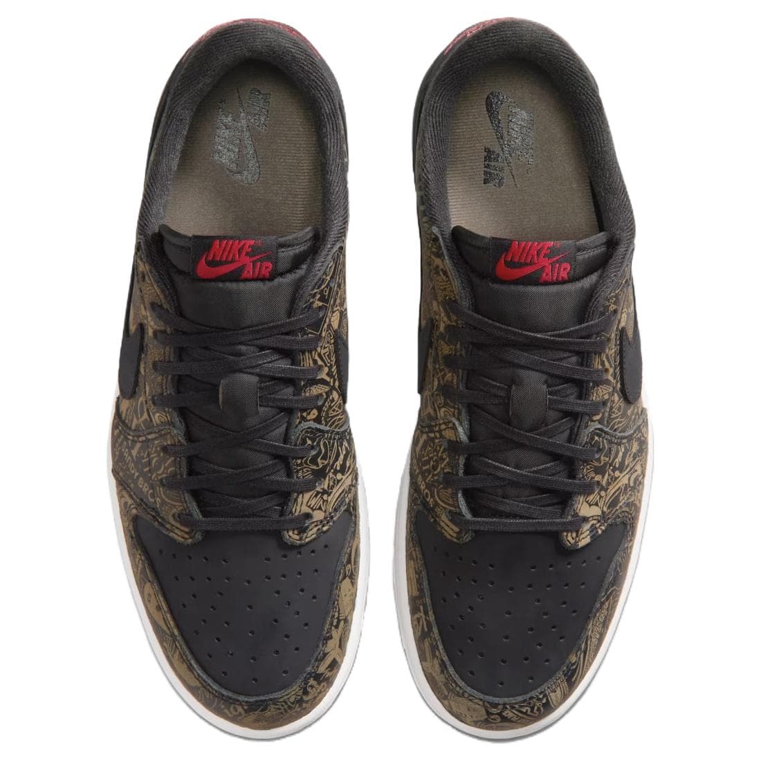 Ретро баскетбольные кроссовки Jordan Air Jordan 1 Low Топ Ретро-баскетбольные кроссовки Мужской Черно-красный - изображение 4