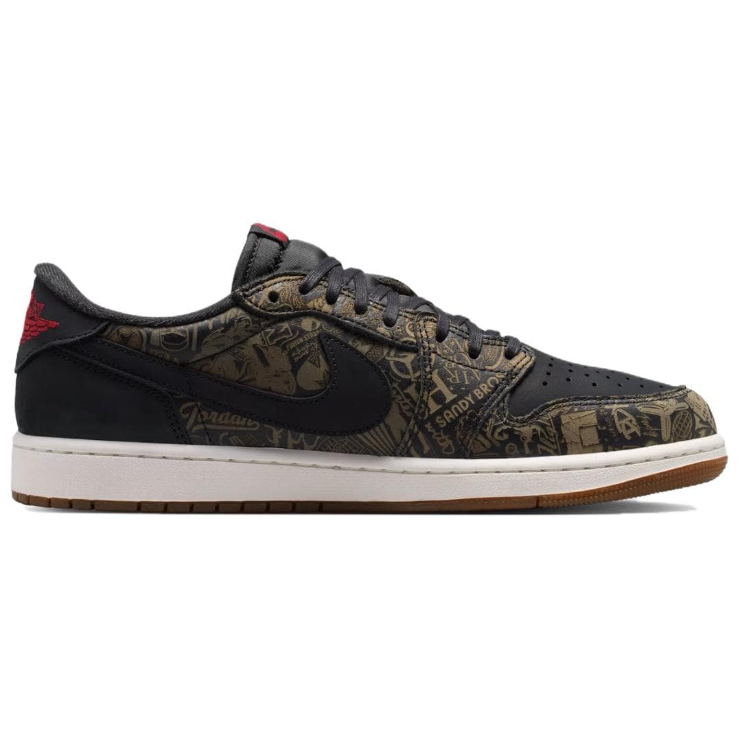 Ретро баскетбольные кроссовки Jordan Air Jordan 1 Low Топ Ретро-баскетбольные кроссовки Мужской Черно-красный - изображение 2