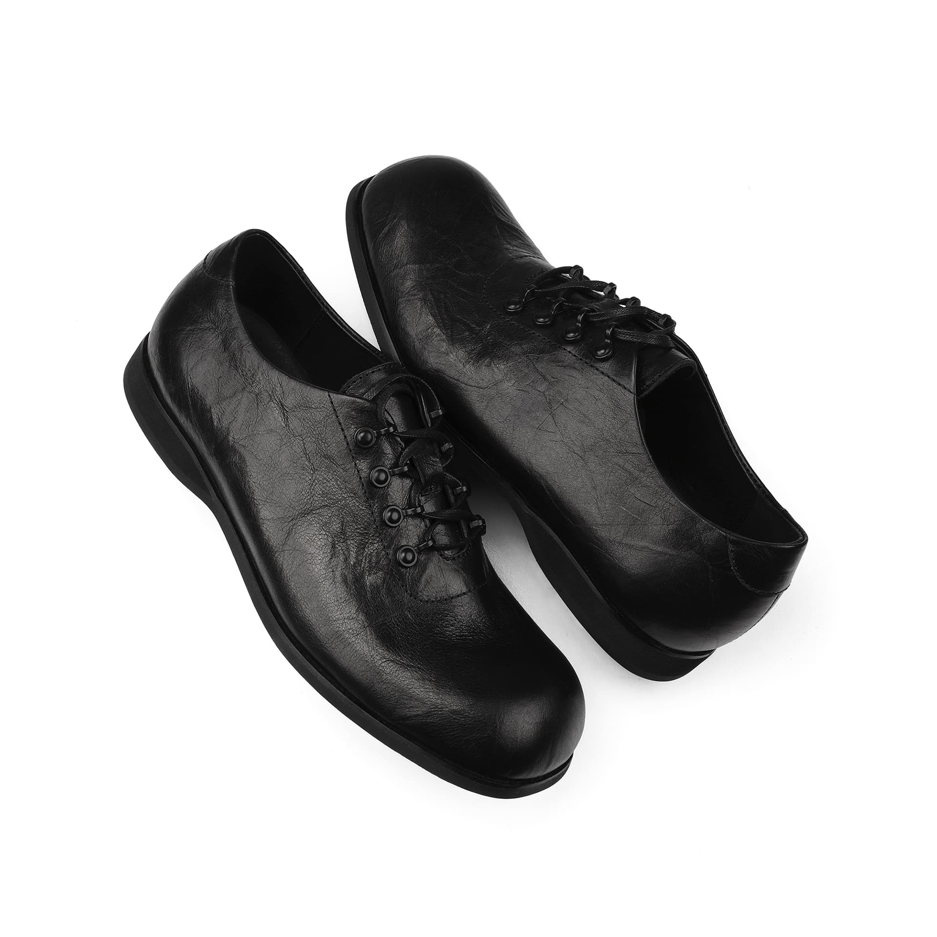 HANQIAORIJI Black Blood Collection Повседневные кожаные туфли Low Топ Черный Унисекс - изображение 2