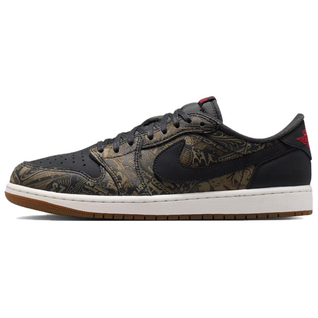 Ретро баскетбольные кроссовки Jordan Air Jordan 1 Low Топ Ретро-баскетбольные кроссовки Мужской Черно-красный - изображение 1