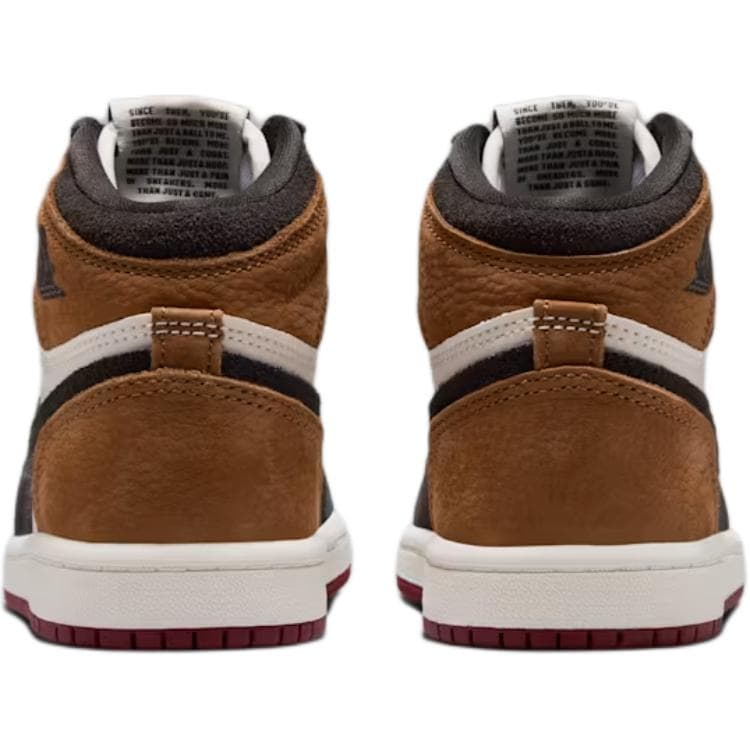 Кроссовки для баскетбола Jordan Air Jordan 1 Дышащие Высокие Детские Баскетбольные Кроссовки Тень Коричневый Детские Возраст 3-7 Лет - изображение 5