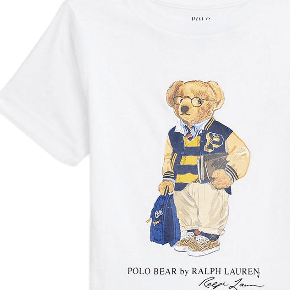 Футболка Polo Ralph Lauren Polo Bear Белый Kids T-рубашки - изображение 3