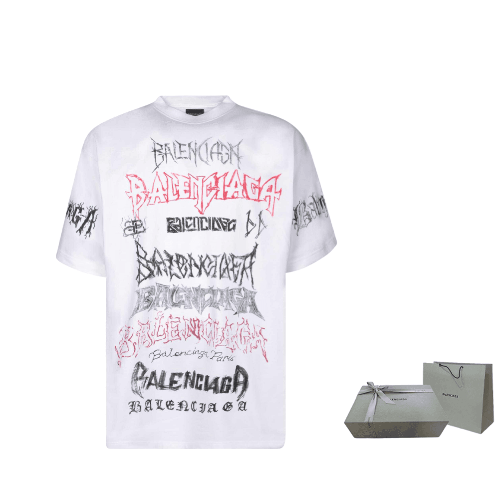Футболка Balenciaga Logo Print T-Shirt White - изображение 4