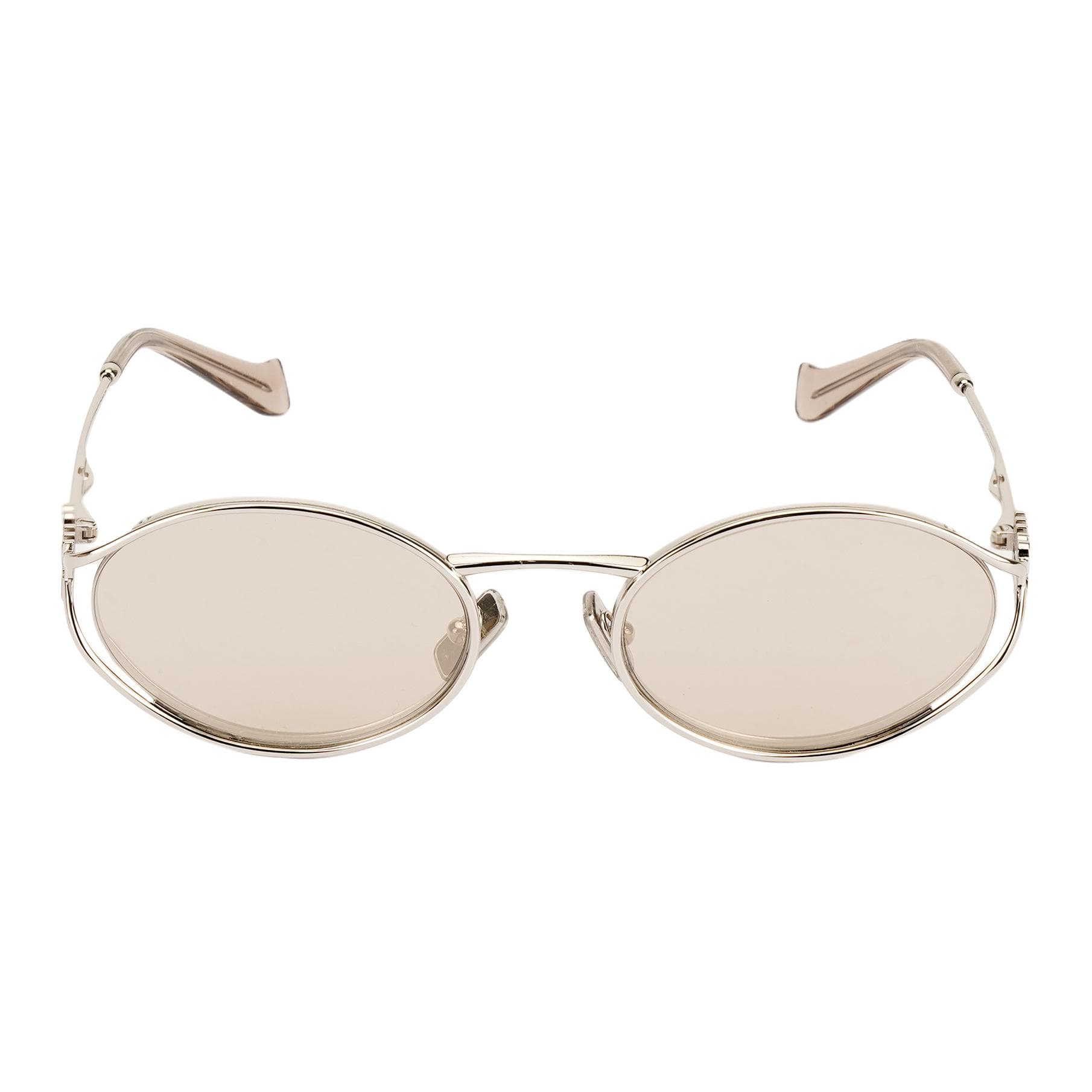 Солнцезащитные очки MIU MIU Металл OVAL SUNGLASSES Унисекс Серебряный - изображение 2