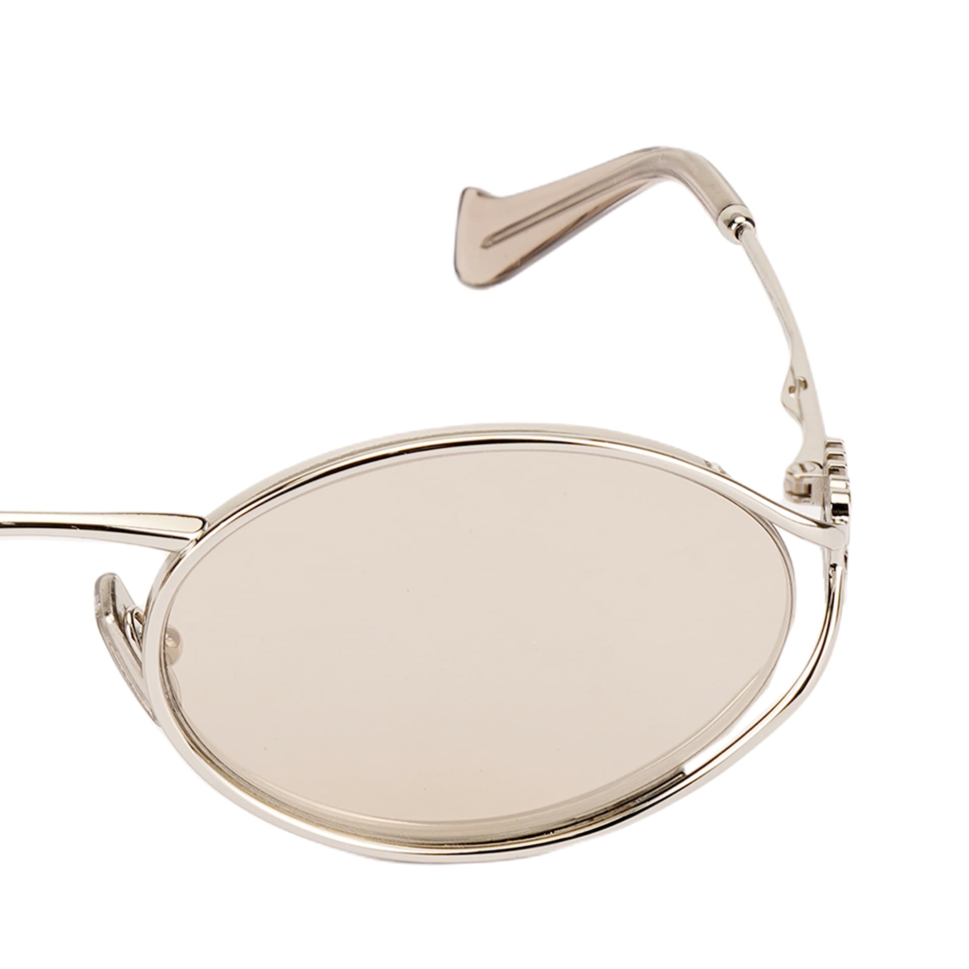Солнцезащитные очки MIU MIU Металл OVAL SUNGLASSES Унисекс Серебряный - изображение 4