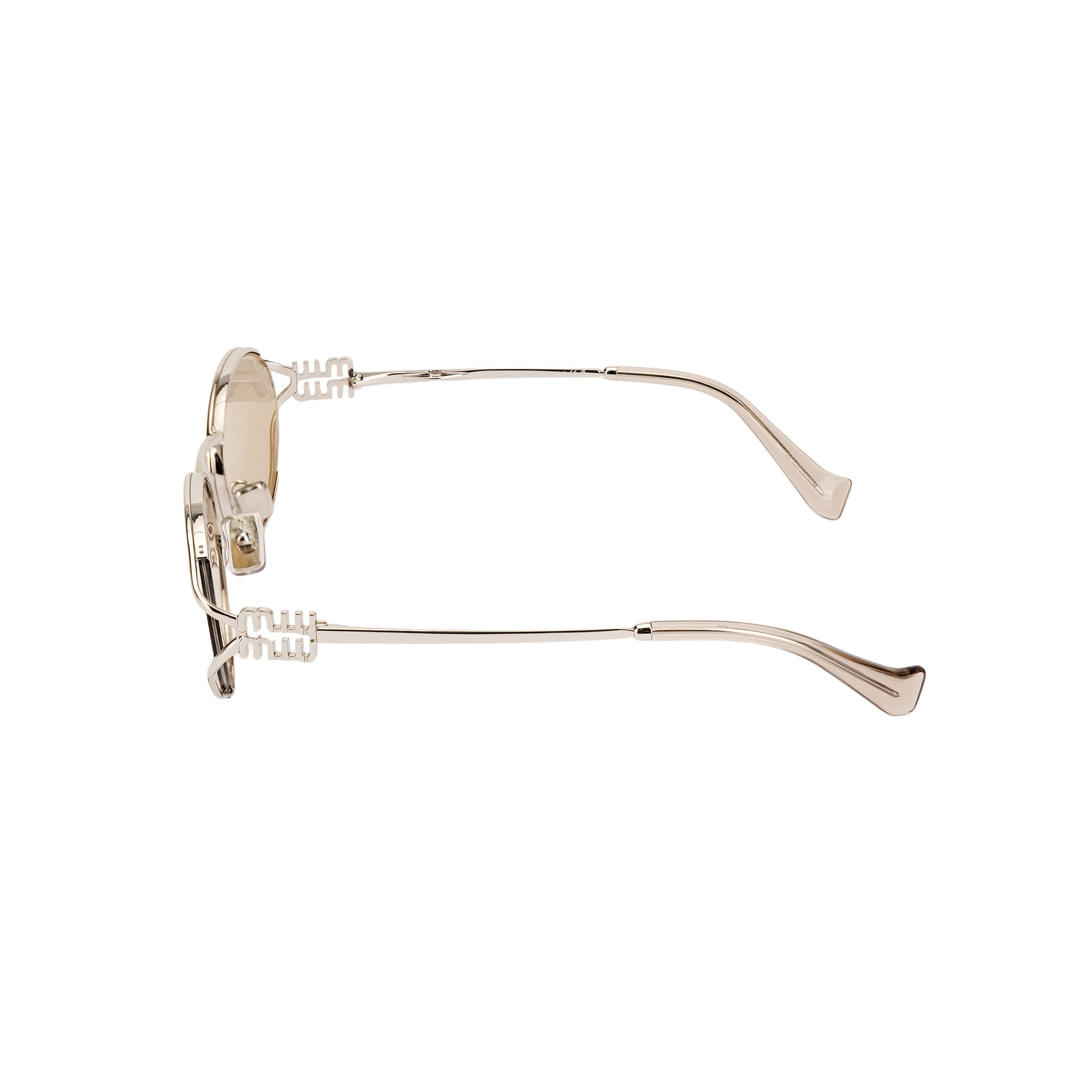 Солнцезащитные очки MIU MIU Металл OVAL SUNGLASSES Унисекс Серебряный - изображение 3