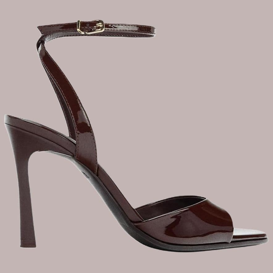 Шлёпанцы ZARA ПУ (полиуретан) Одиночные Шнуровые Сандалии 9,5 см Женские Коричневые - изображение 2