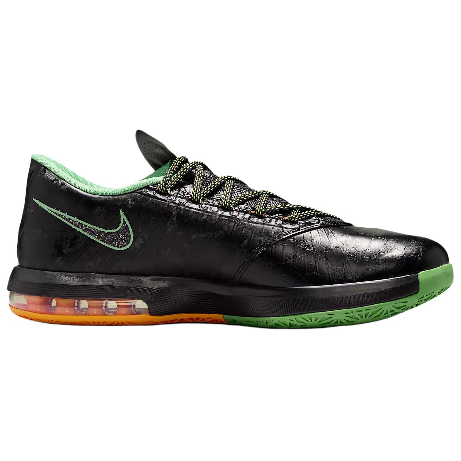 Кроссовки для баскетбола NIKE KD 6 Классический и универсальный Low Топ Баскетбольные кроссовки Унисекс Черно-зеленый - изображение 2