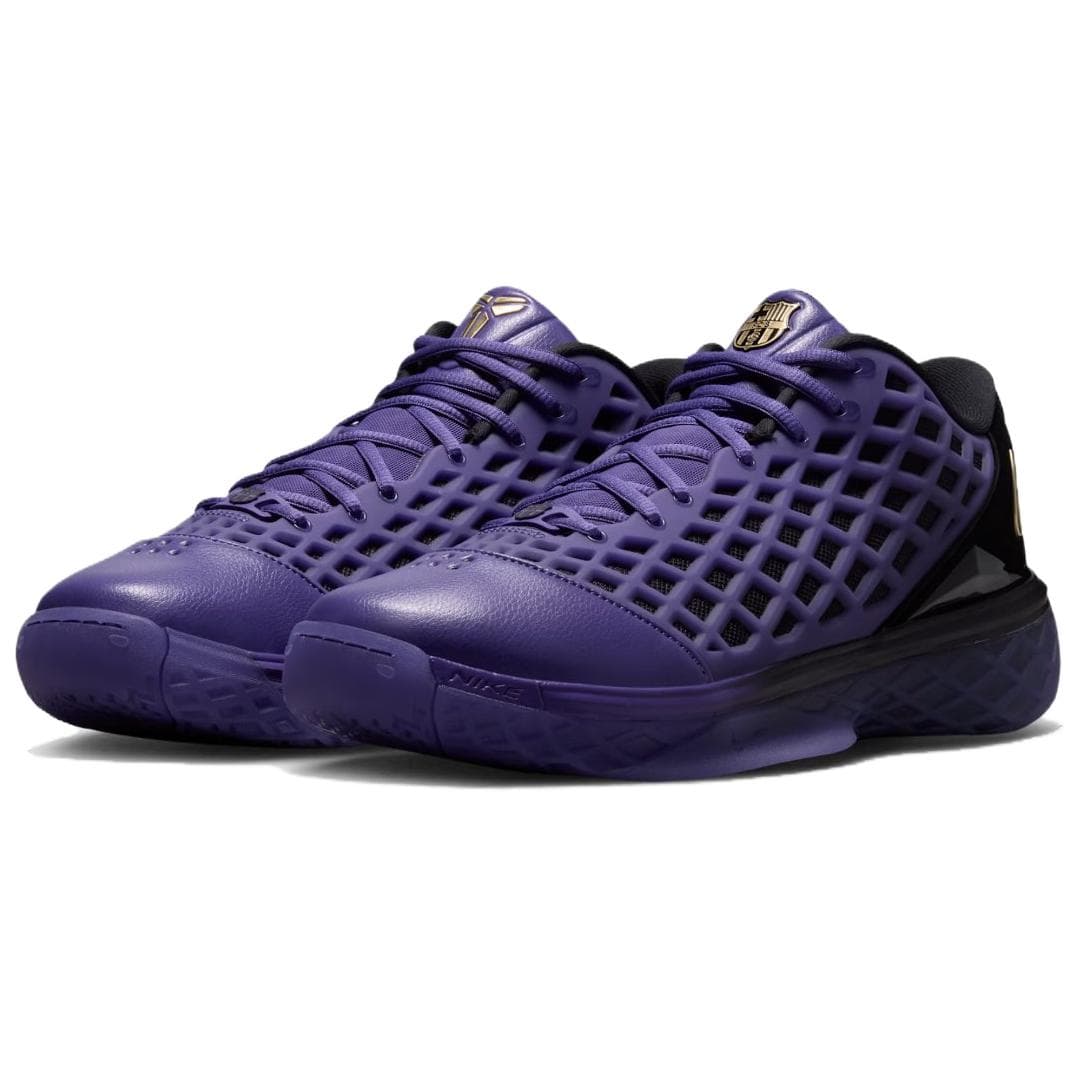 Кроссовки для баскетбола Nike X FC Barcelona Zoom Kobe 3 Low Топ Баскетбольные кроссовки Унисекс Желто-фиолетовый - изображение 3