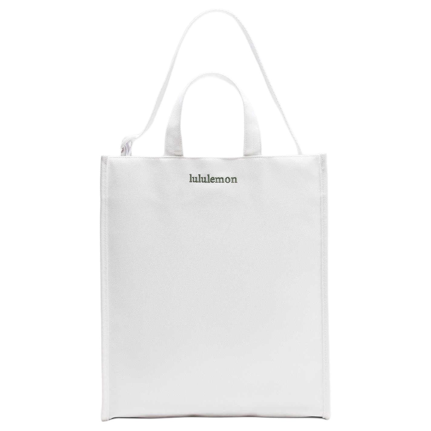Сумка через плечо Lululemon Хлопковая смесь Canvas Настольный Тоут Сумка через плечо Стандартная Женская Белая и Лоза Лесной Зеленый - изображение 2