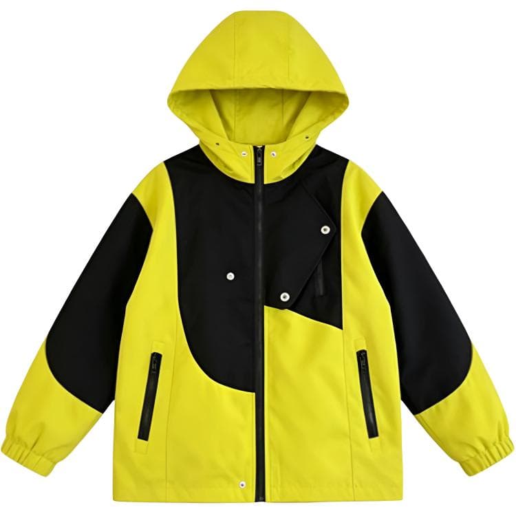 SHIBU Девочки Color Block Windbreaker Куртка Черно-желтый Пэчворк Пальто Kids Туристическая одежда - изображение 1