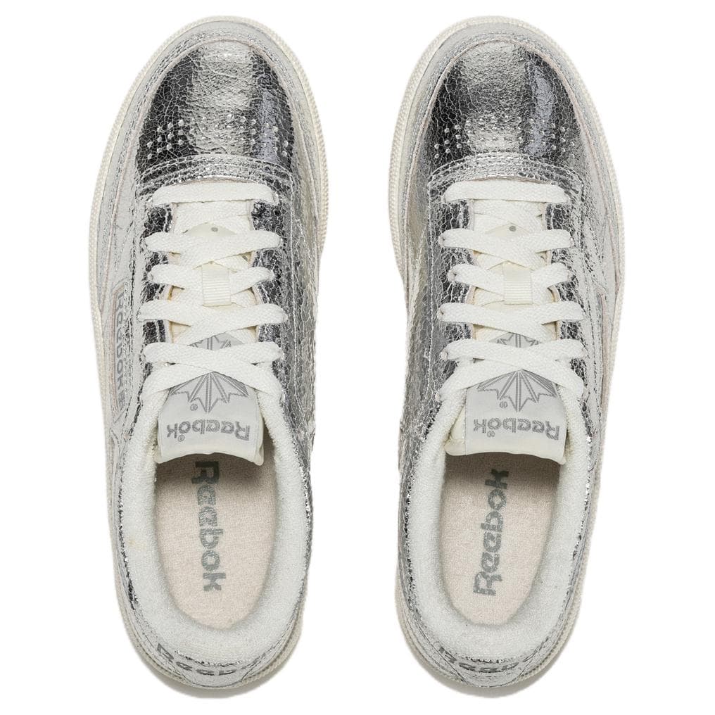Кроссовки Reebok CLUB C 85 Лоу-топы Повседневная обувь Женская Серебристая RE-ENTER The Scene Возвращайтесь с каждым шагом - изображение 3
