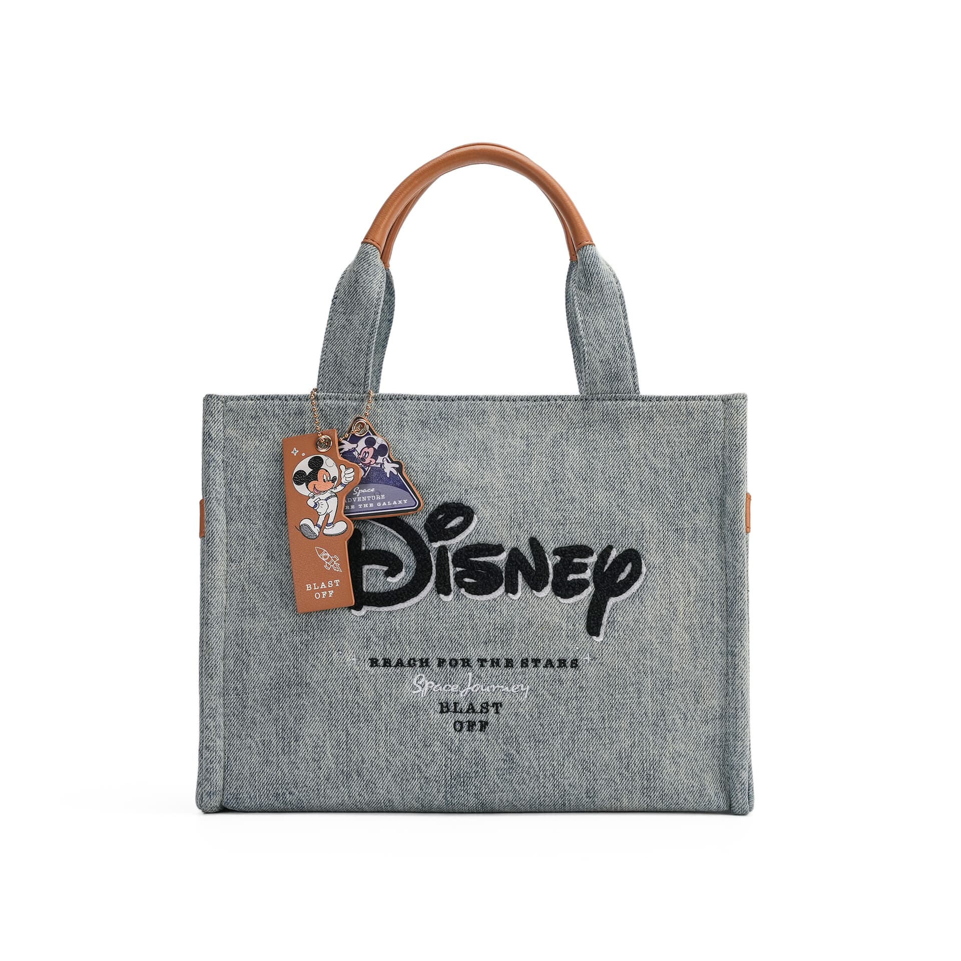 Сумка Disney Mickey SERIES Ткань + Искусственная кожа Плечевая сумка Сумка Стандартная (Стандартная) Женская Джинсовая серая - изображение 1