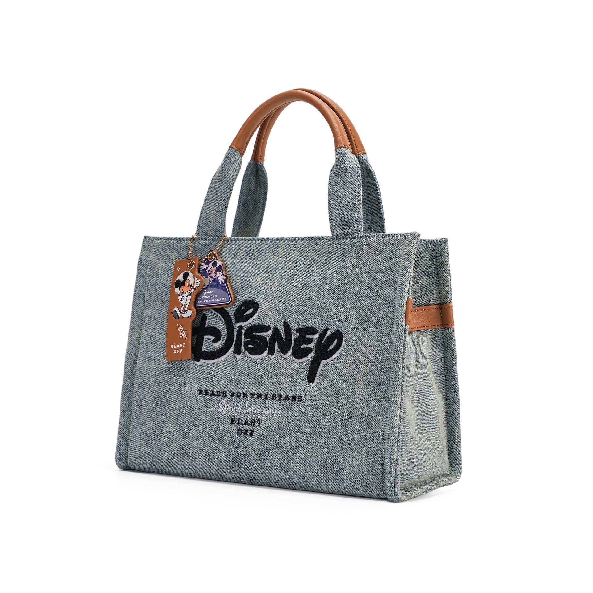 Сумка Disney Mickey SERIES Ткань + Искусственная кожа Плечевая сумка Сумка Стандартная (Стандартная) Женская Джинсовая серая - изображение 2