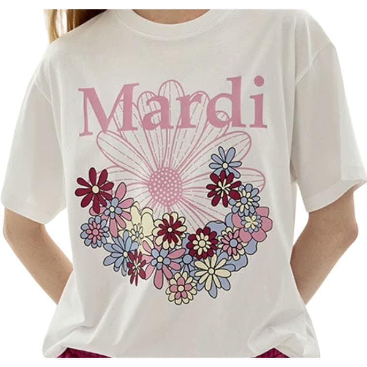Футболка MARDI MERCREDI Les Jardins Белый Лаванда Женские T-рубашки - изображение 3