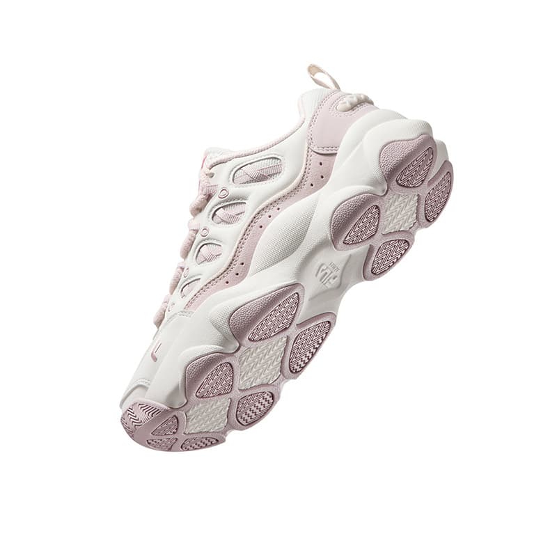 Кроссовки FILA FUSION WATERBEAR Bear Paw Shoes Массивные кроссовки Низкий Топ Белый Рассветно-розовый Женские - изображение 6
