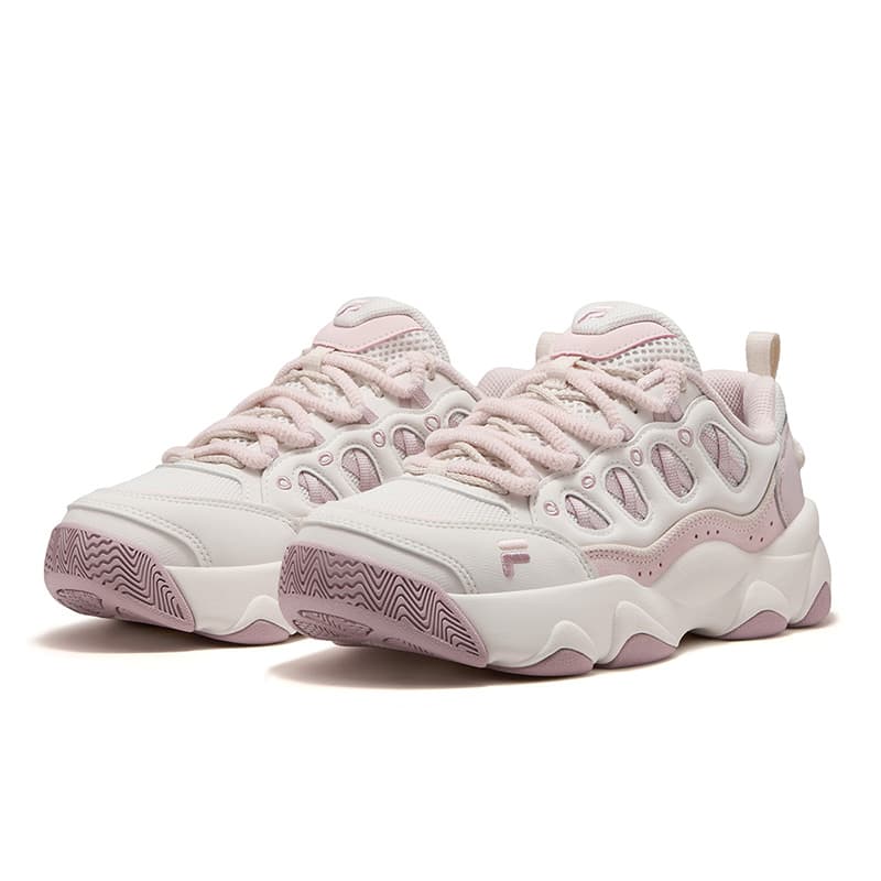 Кроссовки FILA FUSION WATERBEAR Bear Paw Shoes Массивные кроссовки Низкий Топ Белый Рассветно-розовый Женские - изображение 3