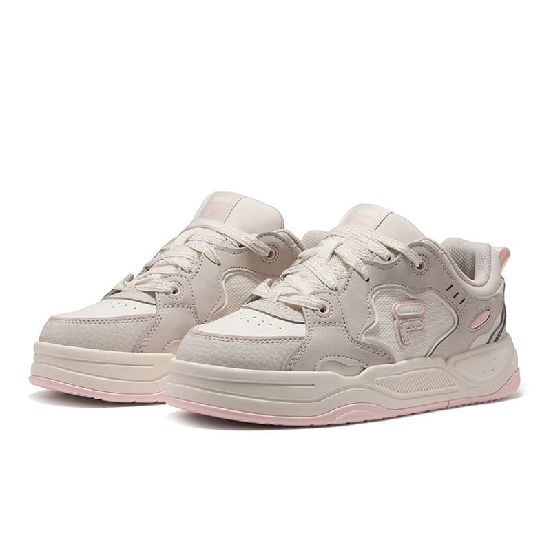 Кроссовки FILA FUSION BANK 2 DX Cool Skate Shoes 2 Скейтбордические кеды Low Топ Молочно-белый Простой серый Женские - изображение 3