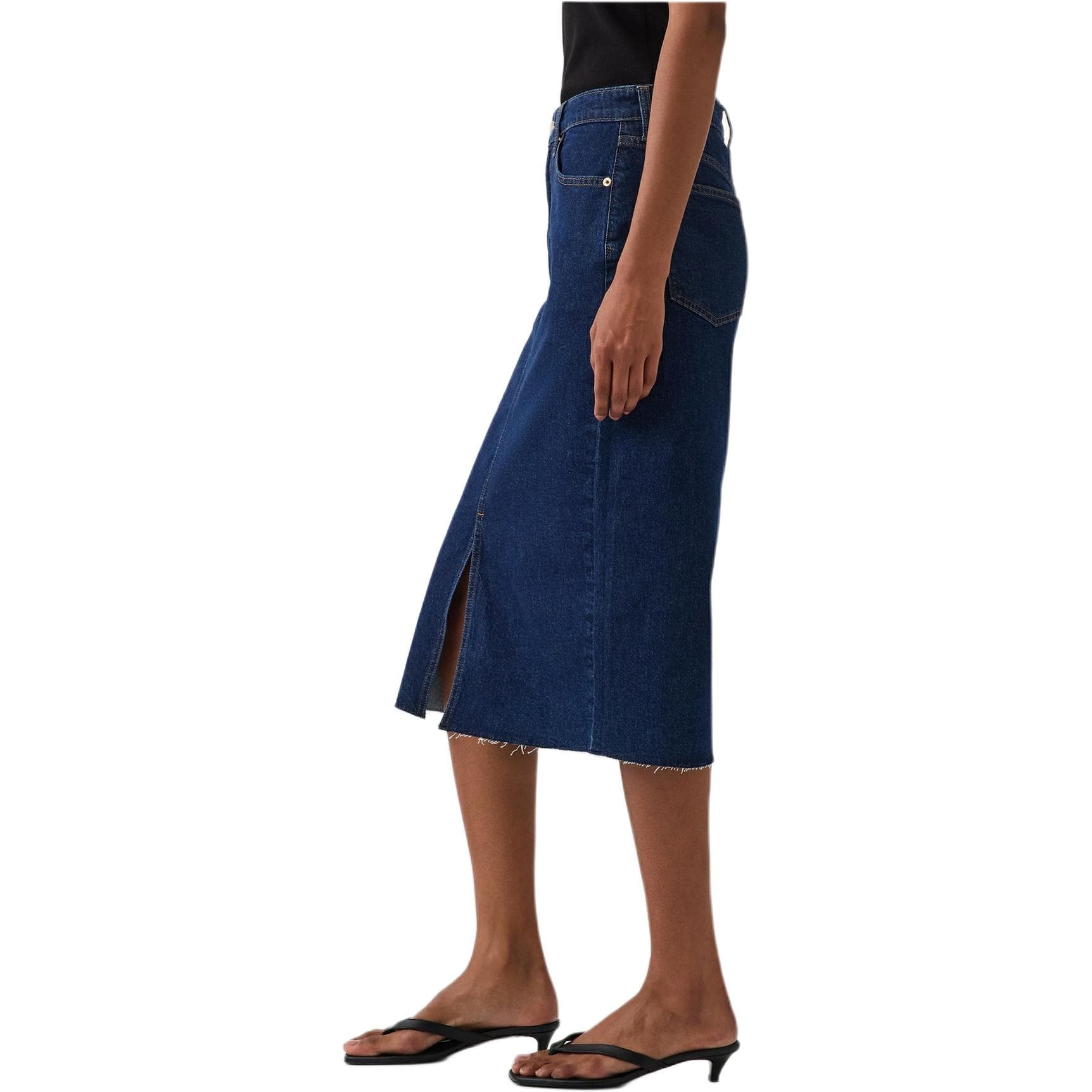 GAP Темный цвет Очистка Женские Длинные джинсовые юбки - изображение 2
