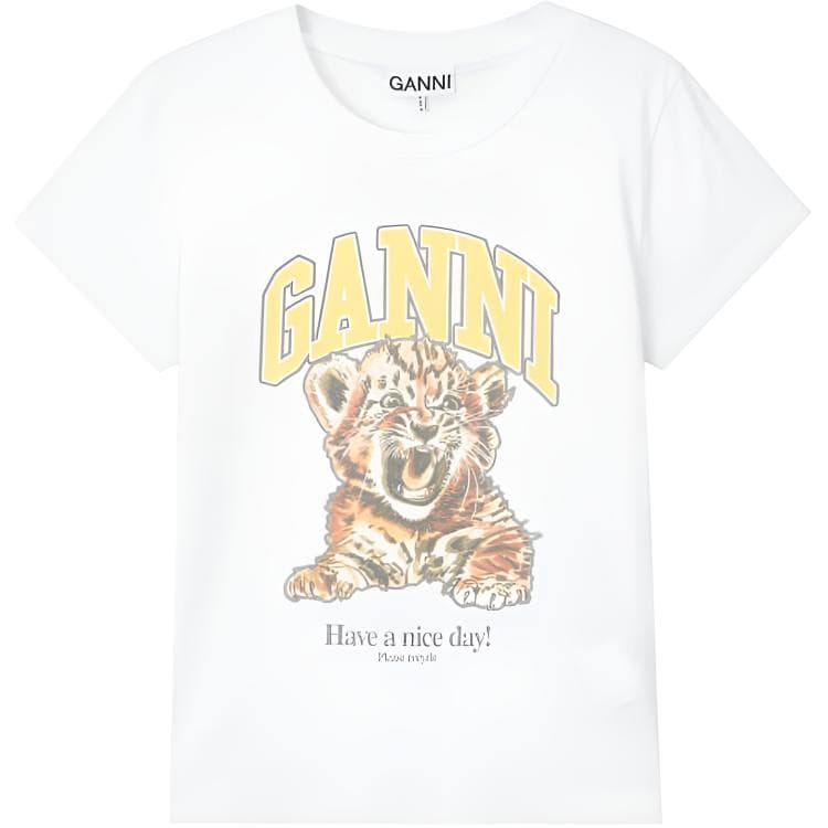 Футболка GANNI Белые Женские T-рубашки - изображение 1