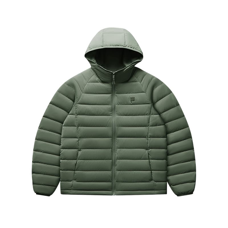 Зимняя куртка FILA FUSION FOB Кожаный серый Зелёный Унисекс Пуховики - изображение 1