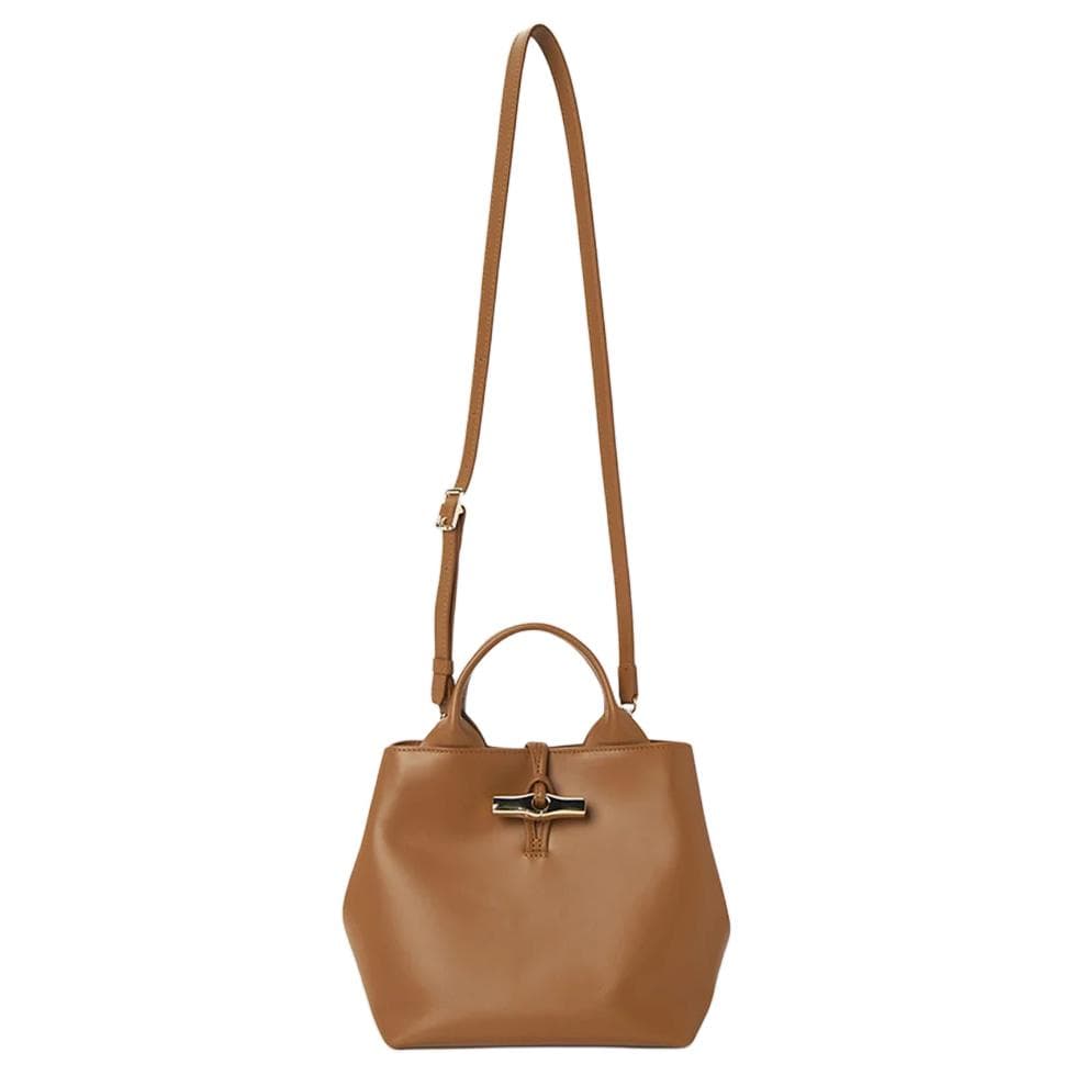 Сумка LONGCHAMP Le Roseau Коровья кожа Сумка Маленькая Женская Cashews Цвет - изображение 3