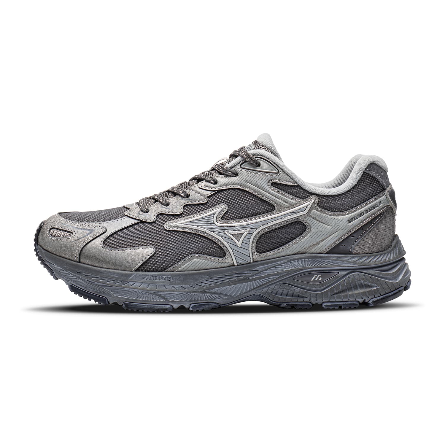 Кроссовки для бега Mizuno Racer S Лоу-топы Беговые кроссовки Унисекс Темный серебристо-серый - изображение 1