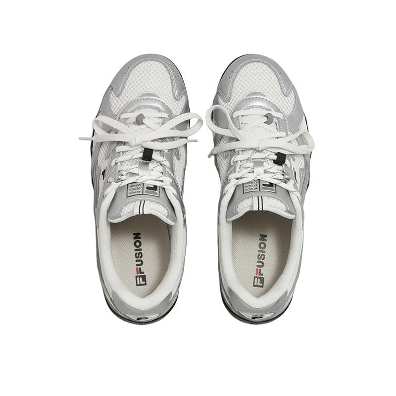 Кроссовки FILA FUSION Flora Low Топ Повседневная обувь Женская Белый Космический Серебряный - изображение 6